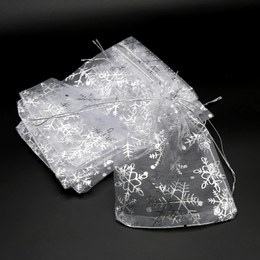 Пакет органза Снежинки 10шт 10 * 15см