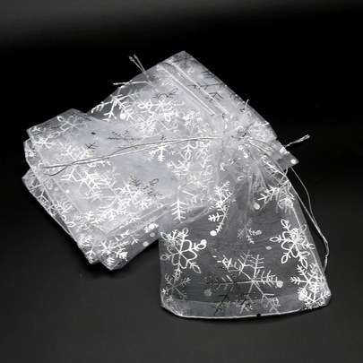 Пакет органза Снежинки 10шт 10 * 15см